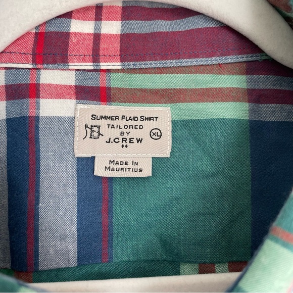 J. Crew "Summer Plaid" 100% Cotton Multicolor Button Down Shirt XL - Picture 13 of 17